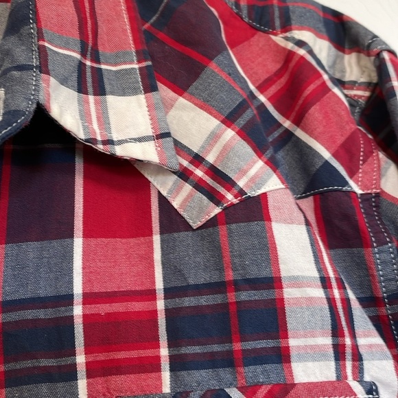 Men’s XXL Levi pearl snap Red/Blue Plaid Button down Shirt western cowboy rodeo - Picture 8 of 9